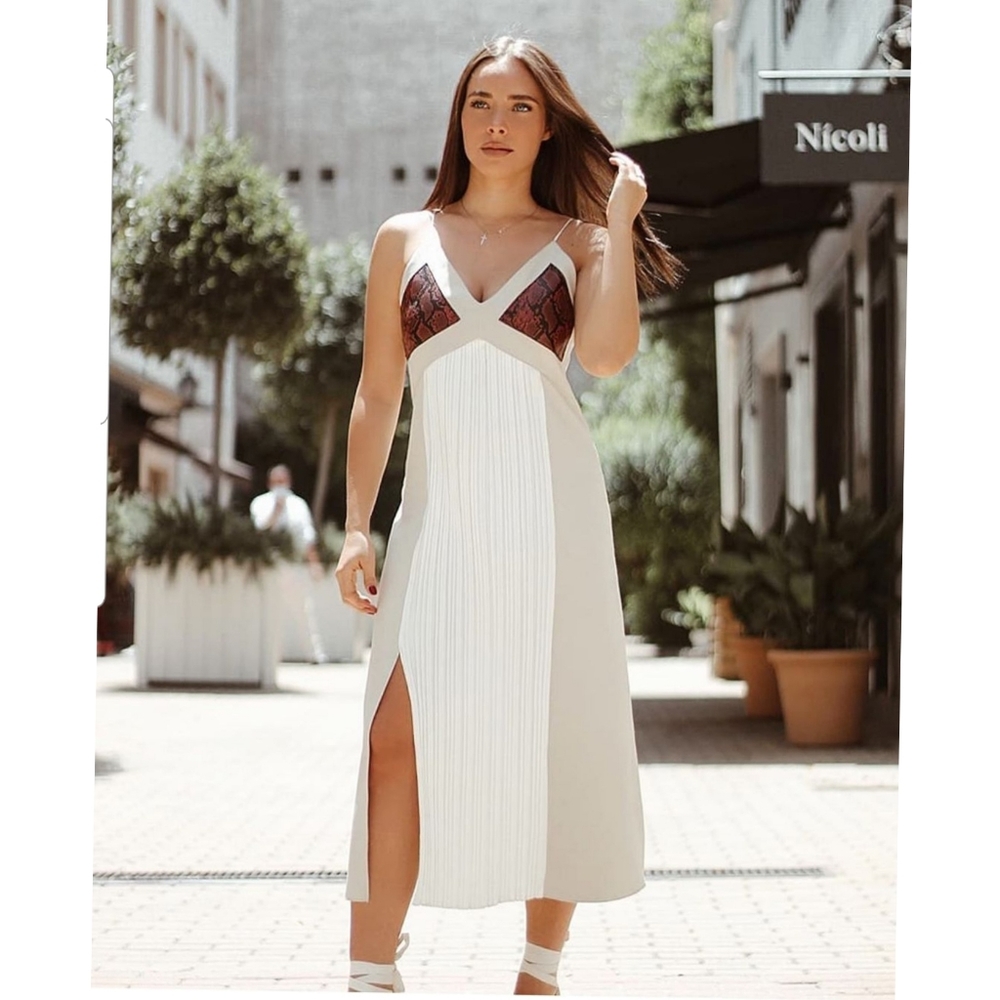 Zara pleated slip dress